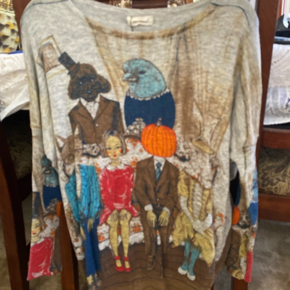 Unique Whimsical Animal Print Long Sleeve Top